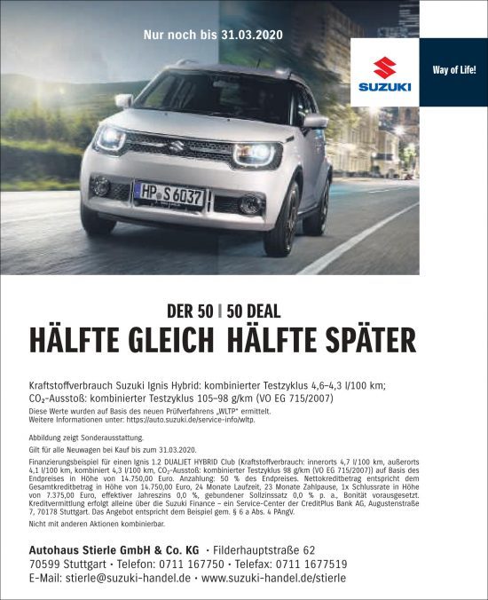 Suzuki Ignis 50 50 Deal — Autohaus Stierle